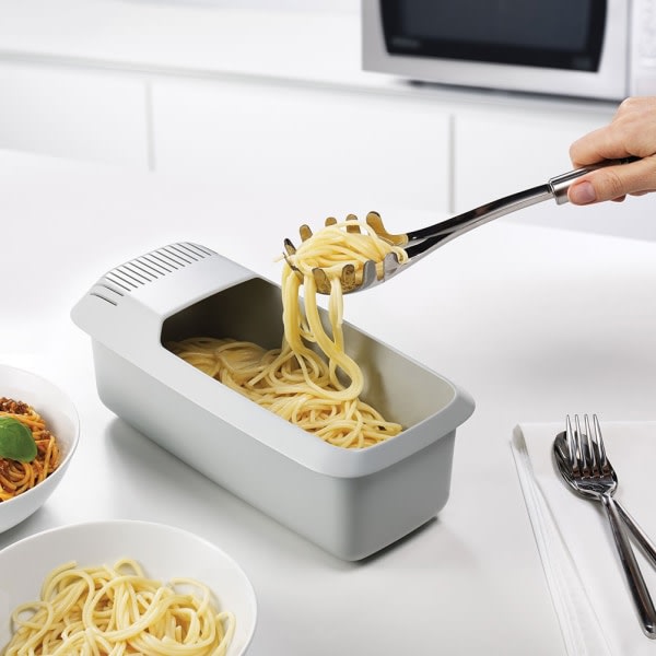 Mikrovågsugn Steamer Pasta spis med sil vit 30*14*10CM