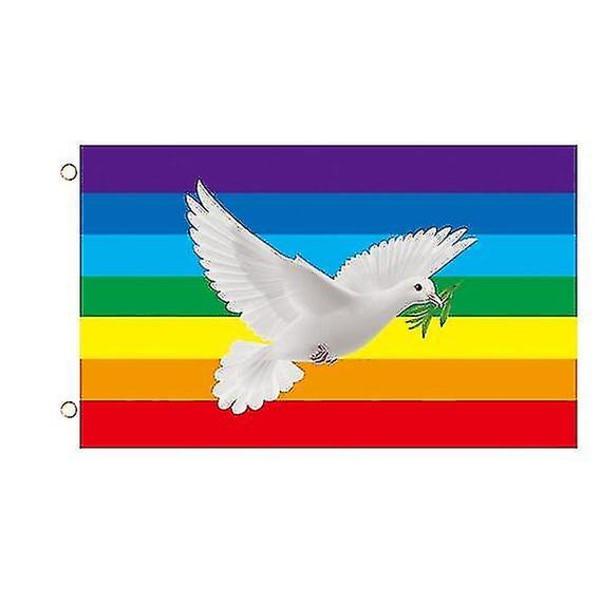 Fredsflag, Peace Dove World Peace Sign Symbol Flag til terrasseplæne Hjem Udendørs Decor A