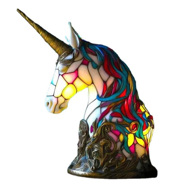 Yksisarvinen pöytävalaisin sisustus Yksisarvinen lastenhuonevalaisin Eläinkoriste Valo Koristeellinen pöytävalaisin -ES Unicorn pöytälamppu