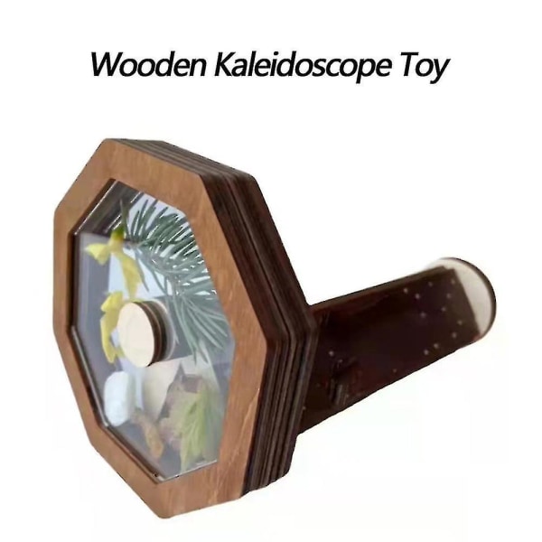Gør-det-selv Kalejdoskop Kit Magisk Roterende Kalejdoskop af træ Briller Udendørs legetøjsgave til børn
