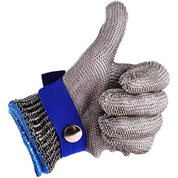 316L rustfrit stål skærebestandige handsker Sikkerhedsarbejdshandske niveau 5 beskyttelse (L)
