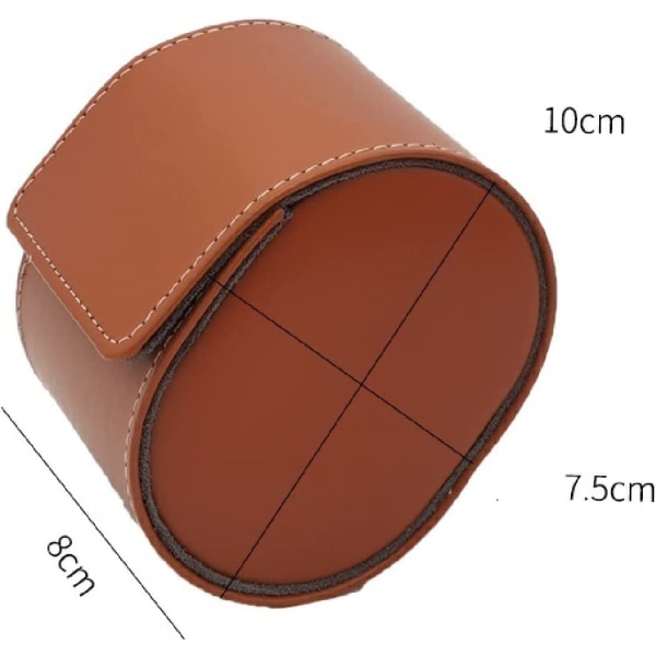 Watch box watch packaging box brown PU travel watch storage bag portable storage box (without watch)