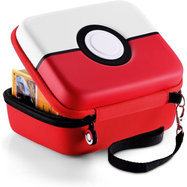 Bärväska för spelkort med hårt skal - Rymmer upp till 400+ kort - röda och vita