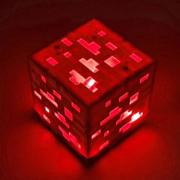 Minecraft Light-up Stone Ficklampa Diamond Ore Säkert att hålla grisarna borta Nattljus Miners Lamp Fans Present Red