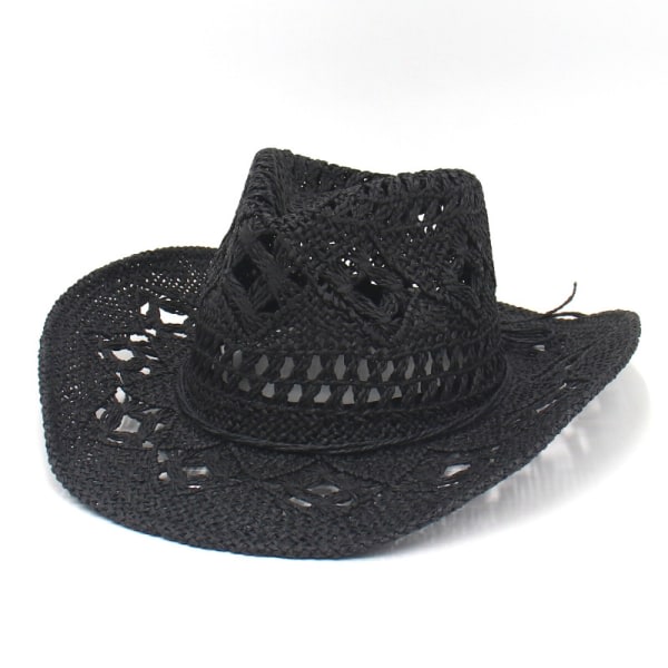 Utomhus Män Kvinnor Western Cowboy Hattar Handvävda Stråhatt Andedräkt
