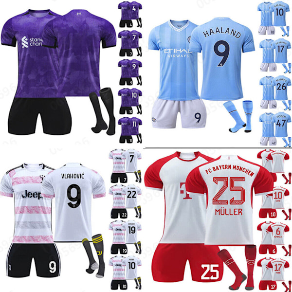 23-24 Aikuiset Lapset Pojat Jalkapalloasut Jalkapalloharjoitteluasu Urheiluvaatteet 3-osainen setti 2324 liverpool toinen vieraspaita #10 2324 liverpool second away#10 28