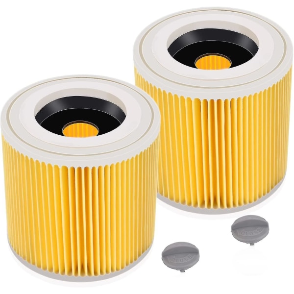 2-pack patronfilter för Wd3 Premium Wd2 Wd3 Wd3p Wd3 Mv2 Mv3 Filter Wd3 Ersättningsfilter för Krcher Dammsugare 6.414-552.0/6414552