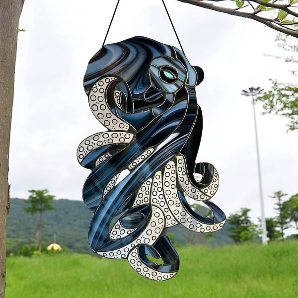 Octopus hänge prydnad Akryl bläckfisk färgad - blå