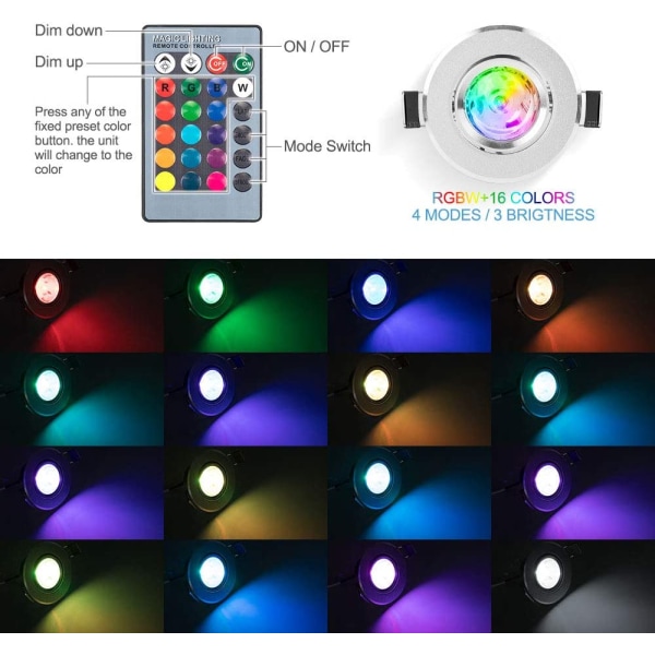 LED-lamppu 5kpl RGB 220V 16 väriä himmennettävissä [Energialuokka