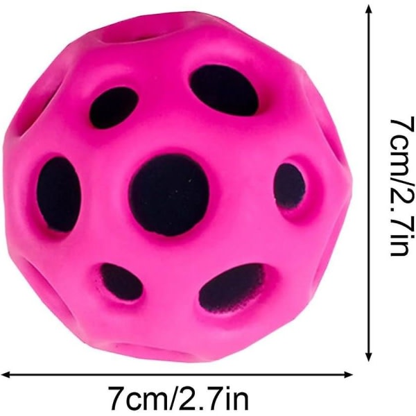 Ekstremt højt hoppende bold og pop-lyd Meteor Space Ball Legetøj Pop Bounce Ball Gummi Bounce Ball Sensorisk bold til børn Voksne Rose Rød