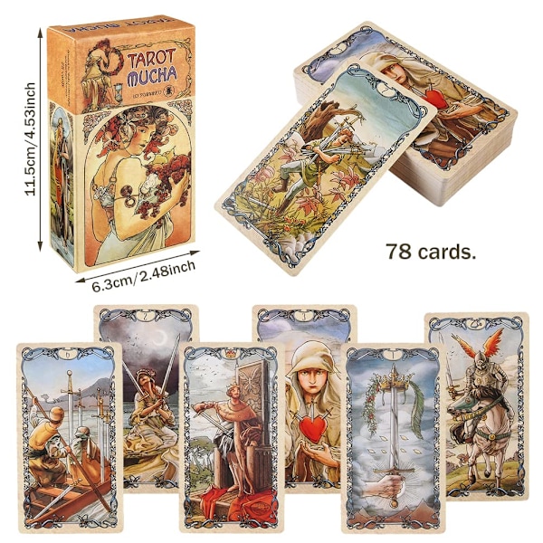 78kpl Retro Tarot-kortit värillisillä laatikoilla