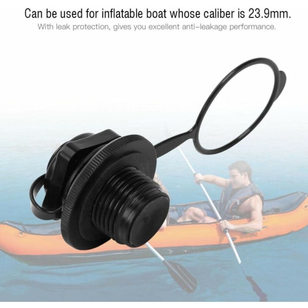 23,9 mm uppblåsbar luftventil för fiskebåt, svart plast uppblåsbar luftventil för båt, utbyte för fiskebåtstillbehör