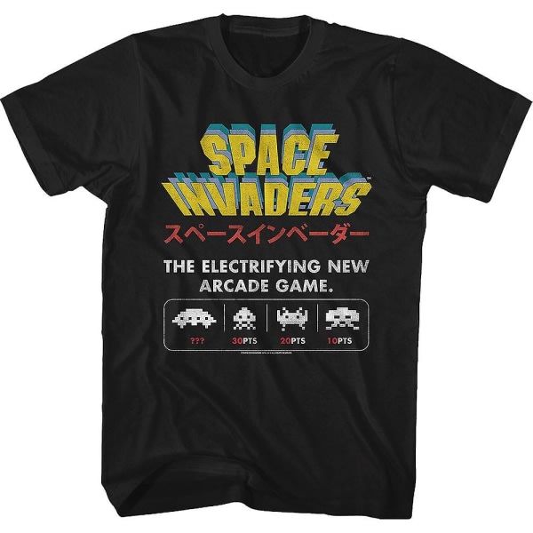 Elektrificerende nyt arkadespil Space Invaders T-shirt ESTONE XL