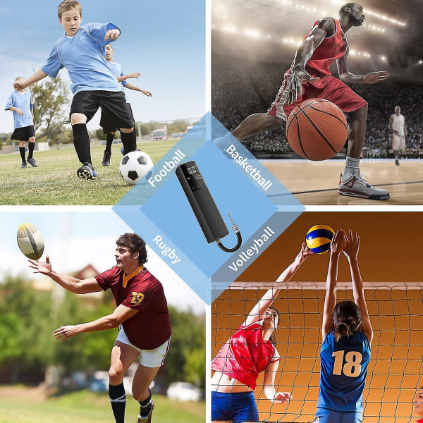 Elektrisk bollpump Smart luftpump Bärbar snabb bolluppblåsning med exakt tryckmätare och digital lcd-skärm för fotboll basket volleyboll