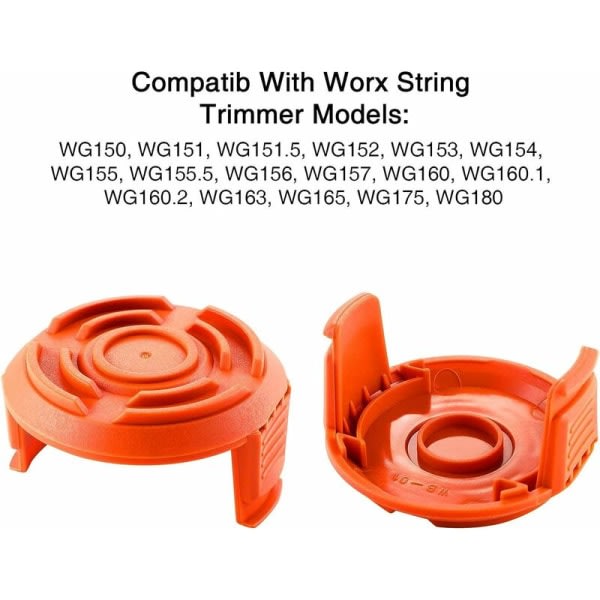 Ersättningsspole för trimmerlinje för strängtrimmer och strängtrimmerlock Trimmerlock passar Worx WG180 WG163 WA0010 (10)