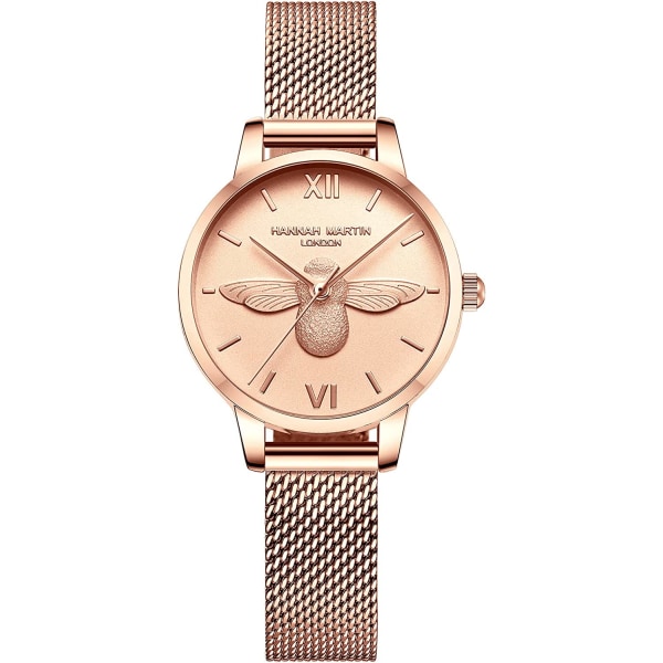 Women's watch, elegant metal dial, ultra-thin mesh strap