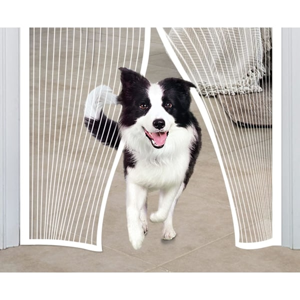 Myggnät Dörrar Nät Gardin Mesh för att hålla flugor och insekter ute, Flyscreen franska dörrar, Dubbeldörr Magnetiska ScreenFly-dörrar White White 100*230CM