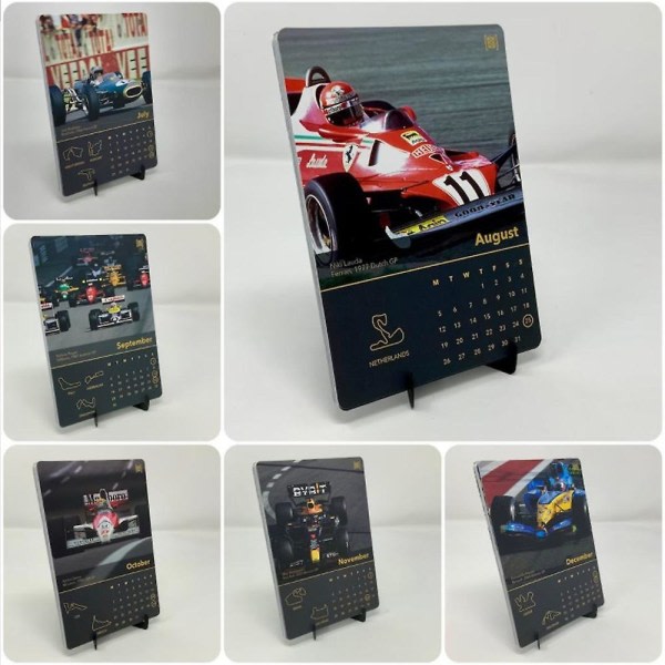 Formel 1-kalender 2024 Skrivbordskalender Månadsbordskalendrar Dekoration för F1-fans Presenter