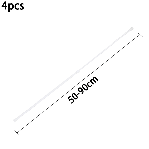 Fjærspennings Gardinstang, Spennstenger Skap Justerbar 50cm-90cm