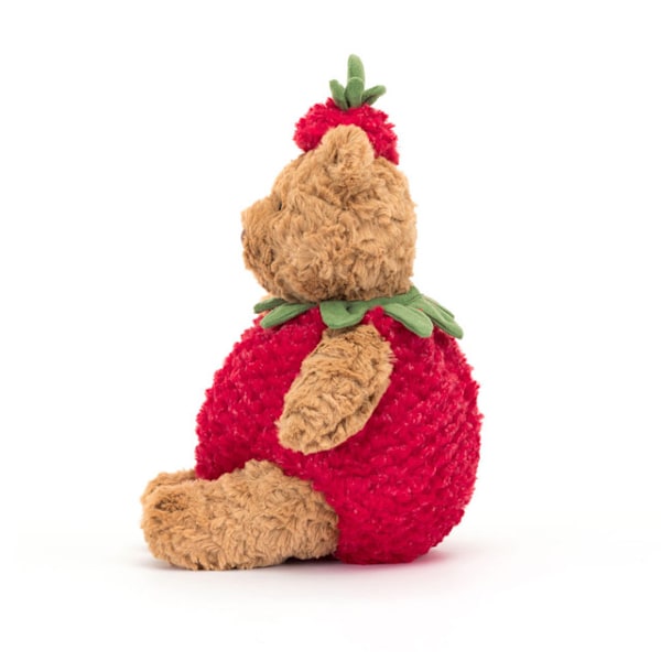 Jellycat Bartholomew Teddybjørn Plysdyr, 28 cm Blød Kramme Klassisk Gave til Børn Jordbær Bjørn Strawberry Bear 28cm