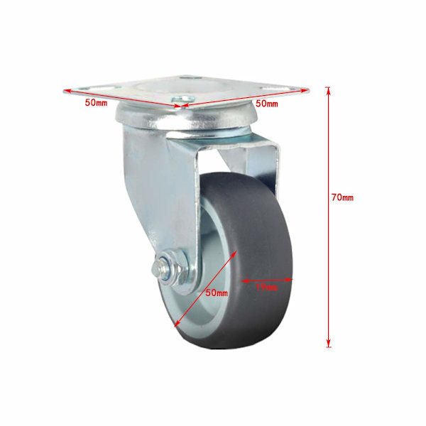12-pack tunga polypropylen-svänghjul - Maxbelastning 50 kg per 50 mm hjul