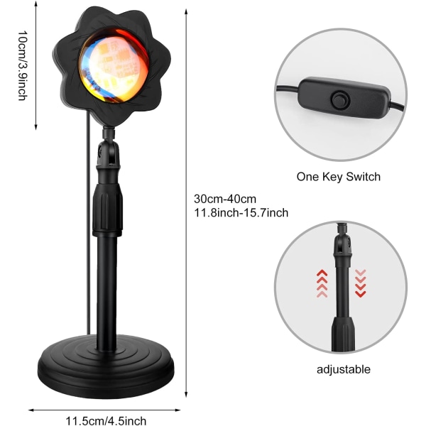 Sunset Lamp, 16 Modes Sunset Lamp with Remote Control Rain