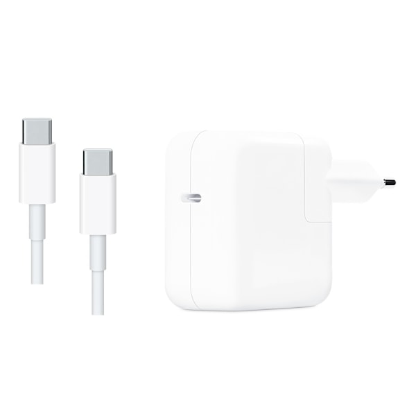 Lader for MacBook, iPad og iPhone, 30W med USB-C-kabel