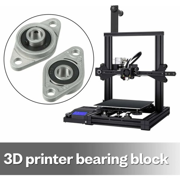 KFL08 Flänslager 8mm zinklegeringslager 4st Diamantflänslagerhus för 3D-skrivare