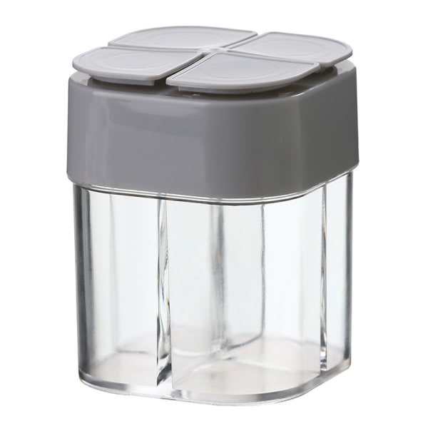 i 1 Transparent kryddshaker med lock Bärbar kryddförvaringsbehållare för husmanskost grå