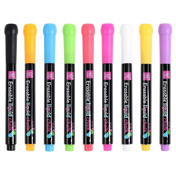 8 kpl nestemäisiä liitukyniä valkotaululle 8 Colors/Set