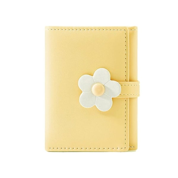 Enkel og sød lille studentplånbok med blommor, trendig trifold damplånbok grøn