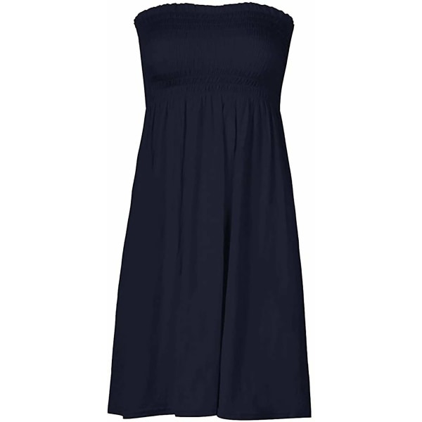 Solstroppløs tube kort kjole for kvinner sommerkjoler C