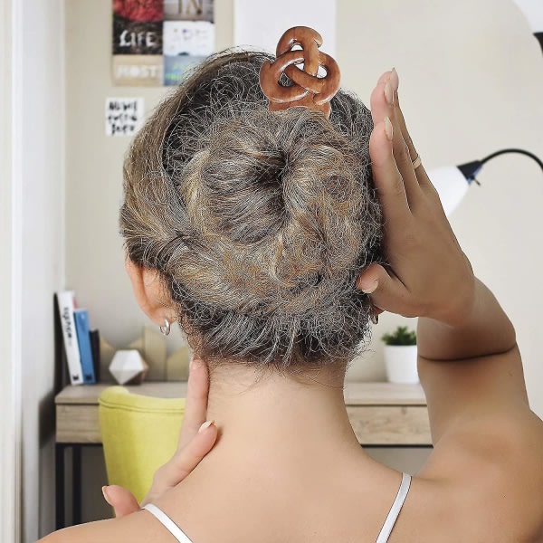 Naturlig ebenholts hårnål för att dölja ett trähår för kvinnor för kvinnor