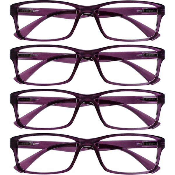 (c)Company Violetit lukulasit, edullinen 4 kpl:n pakkaus, design-tyyli, miehet ja naiset, RRRR92-5 +3.50 Violetti Purple +3.50 Magnification