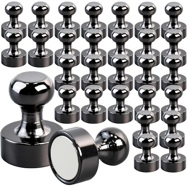 30-pakkaus pieniä neodyymimagneetteja jääkaappiin, valkotaululle, askarteluun, kotitoimistoon ja kouluun, mustia minimagneetteja [YDE] Black 30PCS