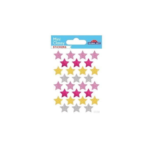 Miniklassiga stjärnklistermärken - Rosa - Barn - Fra 5 år - Blandat - Glitter - 28 klistermærker på 1,8 cm