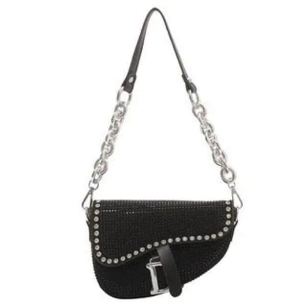 Dametaske Trend højkvalitets tyk kæde Bright Diamond Luksus Designer Crossbody-tasker Mode Sadeltaske Type Type 2 L21cm W14cm H6cm