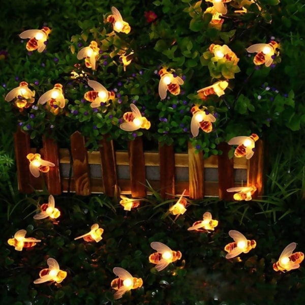 Garden bee solar LED string lights, 6.5m 30 lights