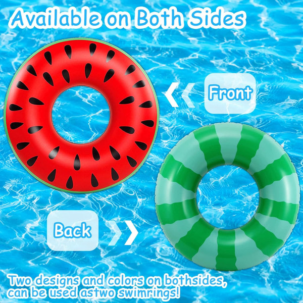 Oppustelige poolfloaties til voksne, holdbar vandmelon svømmering, 120 cm oppustelig svømmering, store sommer vandlegetøj til poolstranden