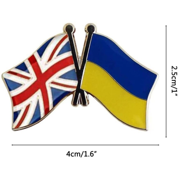 2 kpl 2022 UK/Ukrainan lipun rintaneulamerkit
