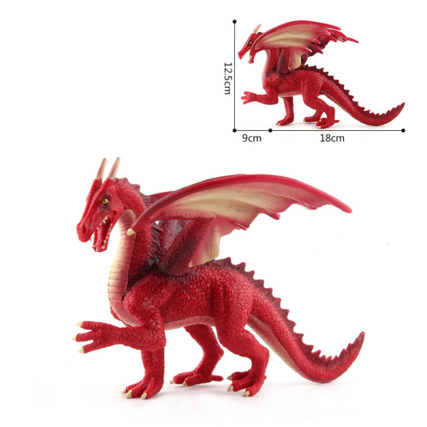 Dinosaurie Söt Figurleksak Anime Pvc Action Figurleksaksssamling för model 124-150 Red Stone Dragon Vikt 128G