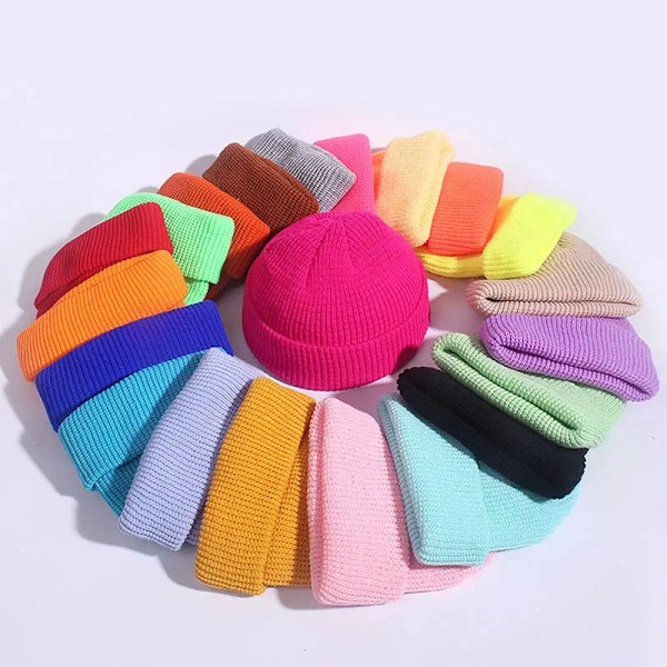 Mode Hip Hop Stickad Mössa Herr Skalmössa Kvinnor Vinter Varm Brättelös Baggy Melon Cap Manschett Docker Fisherman Beanies Hattar G