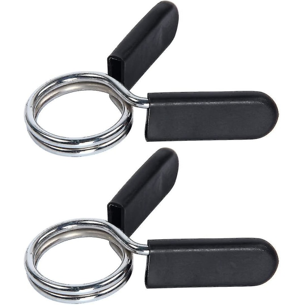 Barbell Snap Spring Clip Lock Sett med 2 - Svart
