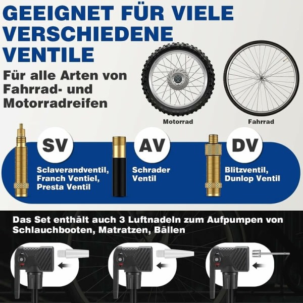 Sykkelpumpe luftpumpe for alle ventiler - 11 bar / 160 Psi golvluftpumpe med trykkmätare - golvpumpe for racercyklar, e-sykler, terrengsykler