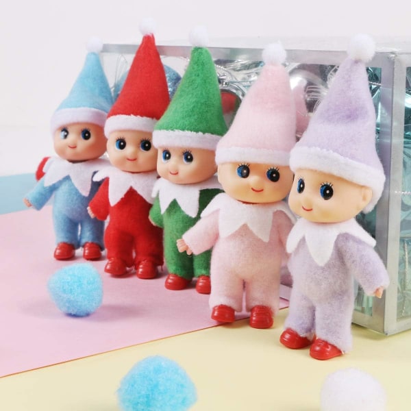 Värikäs pukuvinyylikasvopehmo-nuket tonttu joululomaan uuteen vuoteen
