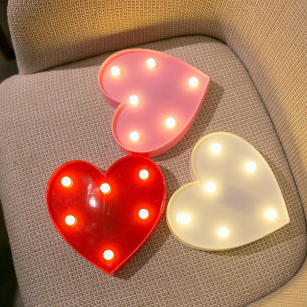 2 stycken LED kärlek färgade ljus bröllop födelsedagsfest hjärta
