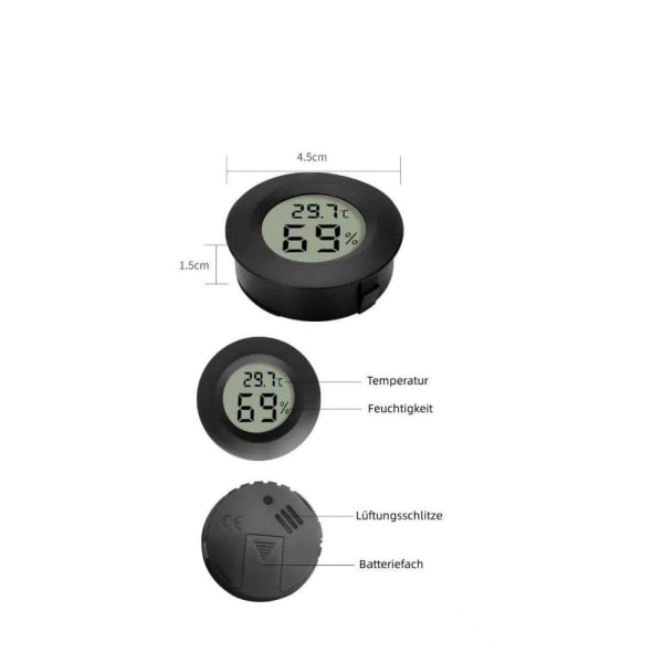 Mini LCD digital termometer Temperatur/fuktighetstestare Hygrometer