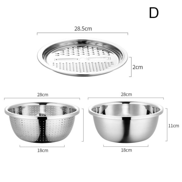 Multifunksjonell diskbänk i rostfritt stål Set eller diskbänk Kun grønnsaksskärarset eller -skärare