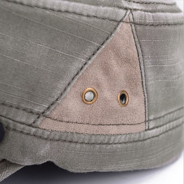 Muodikkaat ommeltu flat cap - Säädettävä sotilaslippis - Unisex - Green