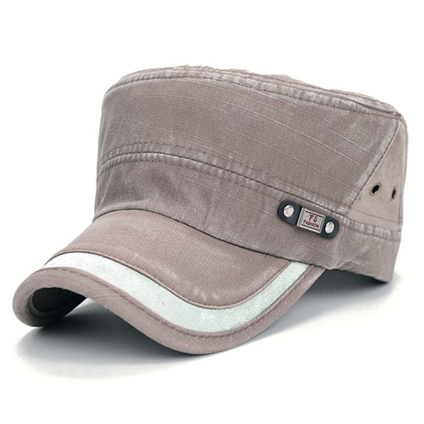 Mode Sömnad Flat Cap - Justerbar Militärkeps - Unisex - Brown